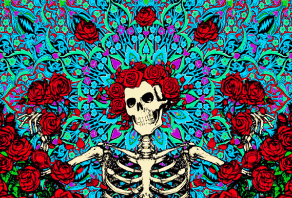 psychedelic,skeleton,trippy,roses,psychedellia