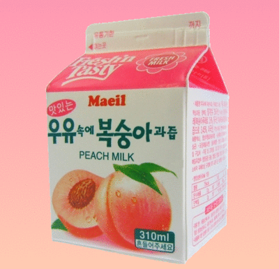 shaking food,peach,milk