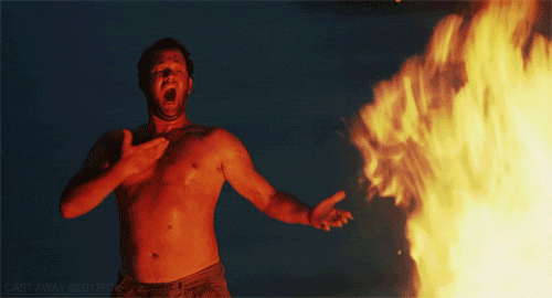 cast away,burning,tom hanks,fire,wut,robert zemeckis,look at this