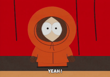 kenny mccormick,kenny,happy,excited,yeah