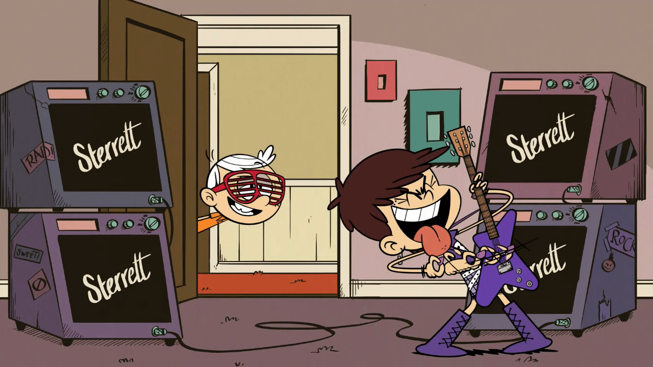 cartoon,guitar,the loud house,animation,nickelodeon,nicktoons,rock out