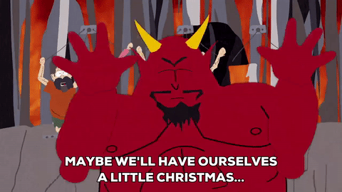 party,christmas,satan,dancing around