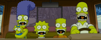 marge simpson,bart simpson,homer simpson,reaction,lisa simpson,scared,scream,fear,screaming,reaction s,panic,yourreactions,terrified,simpsons