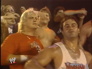 wwf,kissing,muscles,wwe,wrestling,clapping