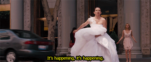 bridesmaids,upset stomach,poop,set,maya rudolph,white dress,pooping,wedding dress