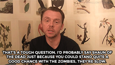 shaun of the dead,celebs,fallontonight,zombies,simon pegg,mission impossible,web exclusive,at worlds end,optimism
