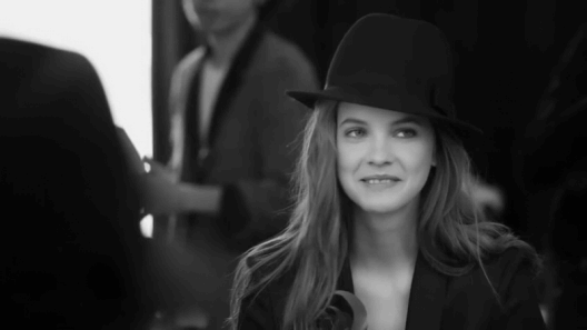 black and white,model,laugh,pretty,hat,barbara palvin