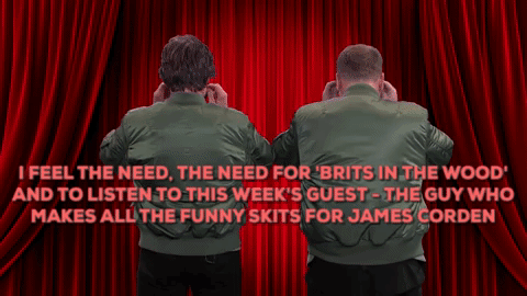 tom cruise,james corden,late late show,caroline feraday,claire bullivant,brits in the wood
