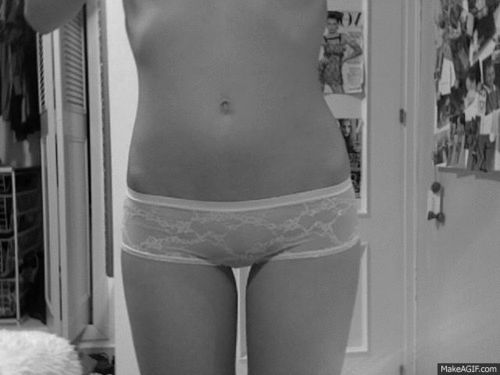 Underwear fashion black and white GIF.