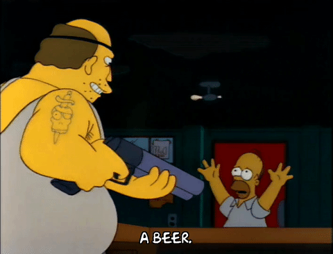 homer,season 3,homer simpson,episode 10,beer,bar,shotgun,3x10