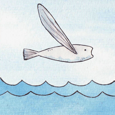 animation,artists on tumblr,sea,traditional animation,flying fish,ocean life,other planes