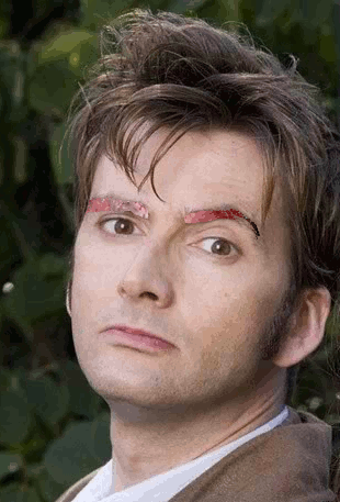 eyebrows,doctor who,david tennant,10th doctor,what even,lol