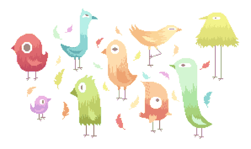 pixel,tatiana kawkaw,illustration,pixel art,birds,tumblr featured,pixel animation