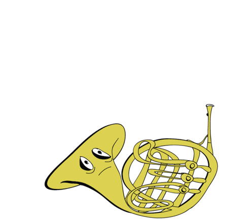 french horn animation,music,sad french horn