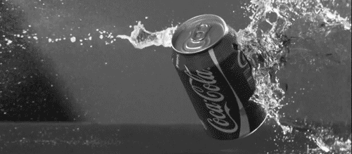 can,black and white,explosion,coca cola