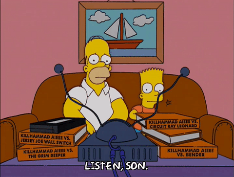 15x09,homer simpson,television,bart simpson,episode 9,man,scared,season 15,sitting,son