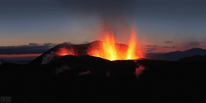 volcano,fire,sunset