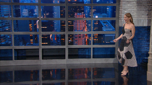 dance,happy,dancing,friends,excited,stephen colbert,late show,entrance,amy ryan