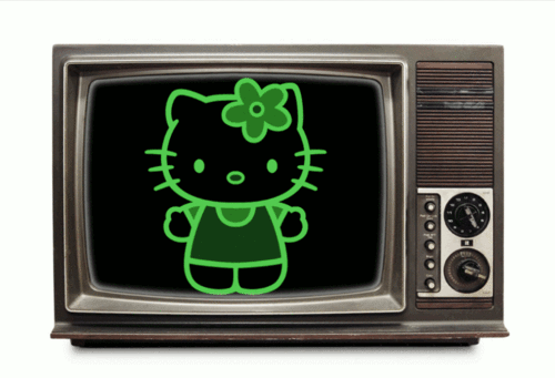 hello kitty,tv,trippy,kitty,colors,colorful