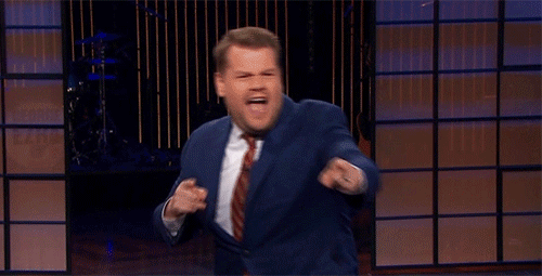 james corden,happy,excited,pointing,late late show