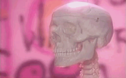 pink,creepy,skull