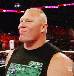 wwe,brock lesnar,raw,look how is he less scary when hes smiling,what is this black magic