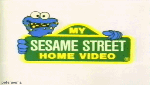 vhs,sesame street,cookie monster,90s,home video