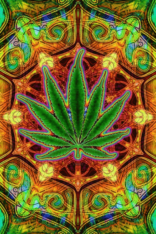 Animated GIF: marijuana trippy weed.