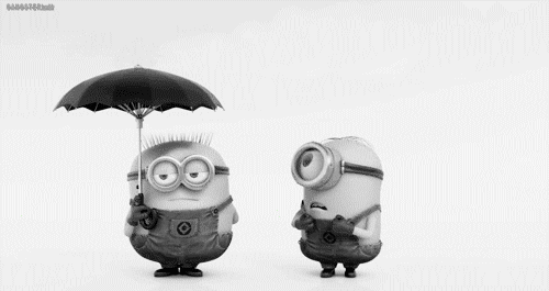 happy,minions,umbrella,sad