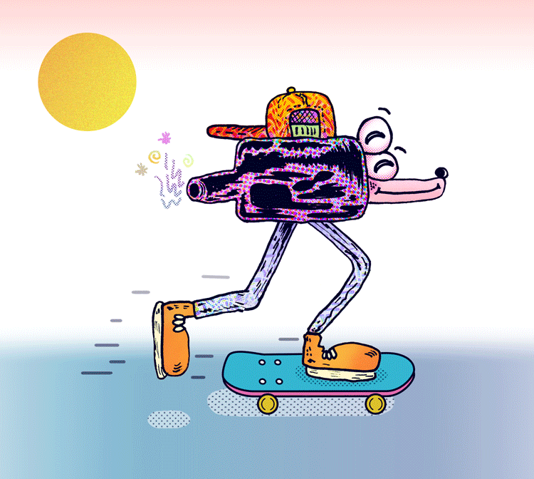skateboarding,art,animation,dog,cool,artist,skate,skateboard,sk8