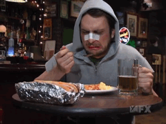 its always sunny in philadelphia,crying,eating,charlie day