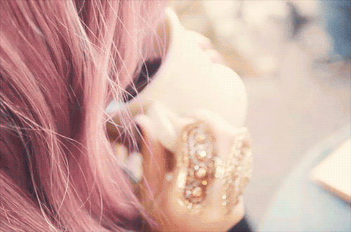 hair,coffee,pink hair,pastel hair