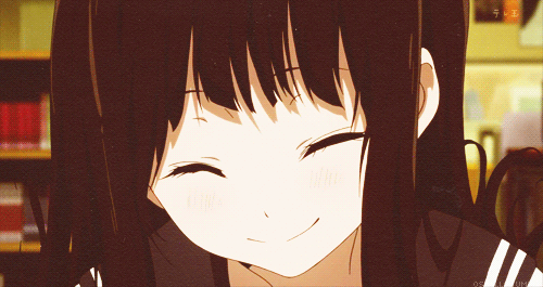 hyouka,anime,happy,smile,excited
