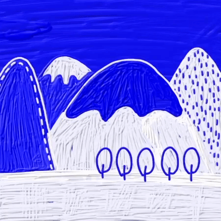doodle,loop,cartoon,car,woman,blue,driving,mountain