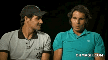 funny,celebrities,interview,laughing,roger federer,rafael nadal