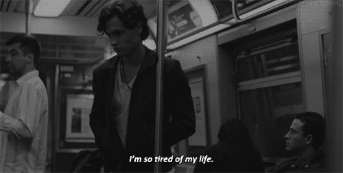 depressed,train,tired
