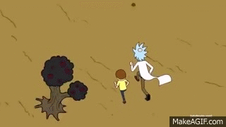 running,rick and morty,rick and morty intro