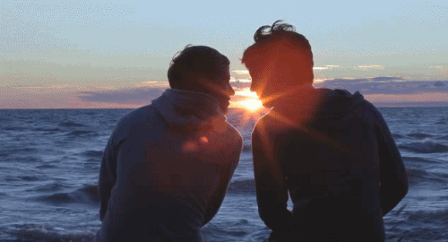 gay kiss,sunshine,hot kiss,gay boys,gay couple,relationship,love,sea