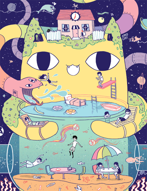 neon cat,wonderland,art,cat,crazy,people,house