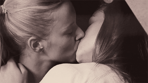 Lesbian kiss lgbt lesbian love GIF.