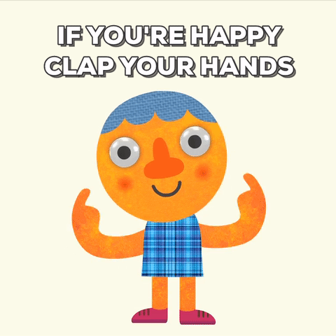 happy,clap,clap youre hands,super simple songs,reaction,if youre happy
