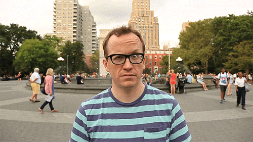 conflicted,suspicious,apatow,reaction,suicide,career,tcgs,chris gethard,eye brow