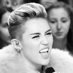 tongue,miley cyrus,tv,black and white,interview,2013,bad quality