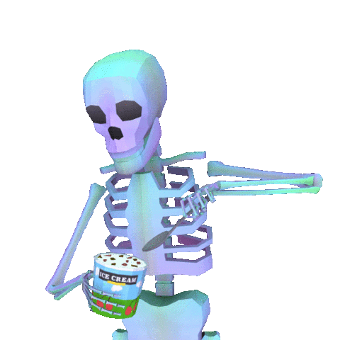 skeleton,john karel,transparent,eternal struggle,frozen,ice cream