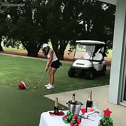 golf,girl,trick,shot