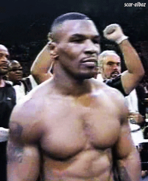Mike tyson boxing knockout GIF.