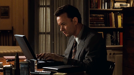 laptop,typing,wtf,frustrated,writers block,stumped,frustration,reactions,tom hanks,email