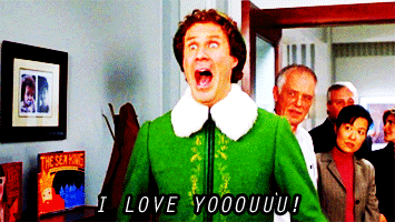i love you,buddy the elf,drinking,will ferrell,elf,elf s,overly affectionate