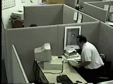 i hate my job,reaction,i quit,computer smash,office rage