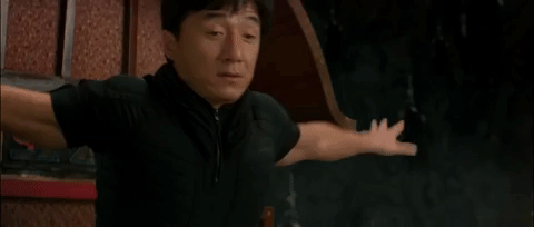 jackie chan,scared,nervous